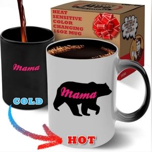 NWT! GR8am Mama Bear Black Heat Sensitive Color Changing Mug